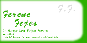 ferenc fejes business card